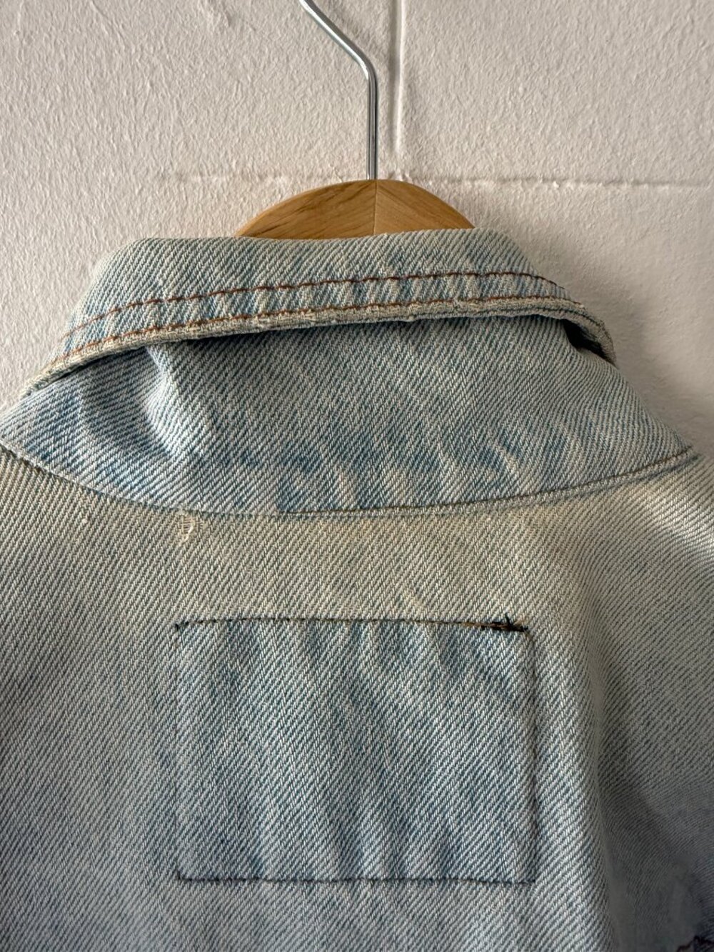 Vintage | 80s Pastel Quilted Light Oversized Denim Jacket | Medium - Picture 10 of 16